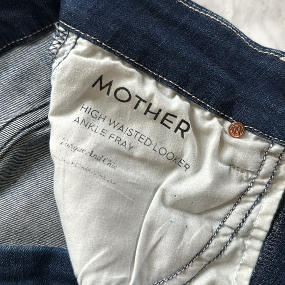 Mother denim high waisted, looker ankle fray in tongue and chic size 27 - Picture 5 of 9